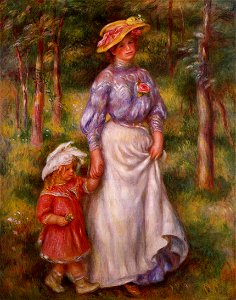 Pierre Auguste Renoir La promenade. Free illustration for personal and commercial use.