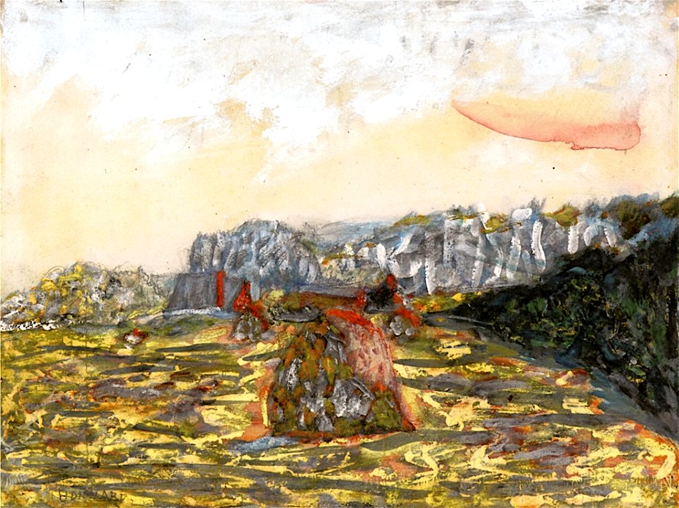 Pierre Bonnard Landscape with Haystacks