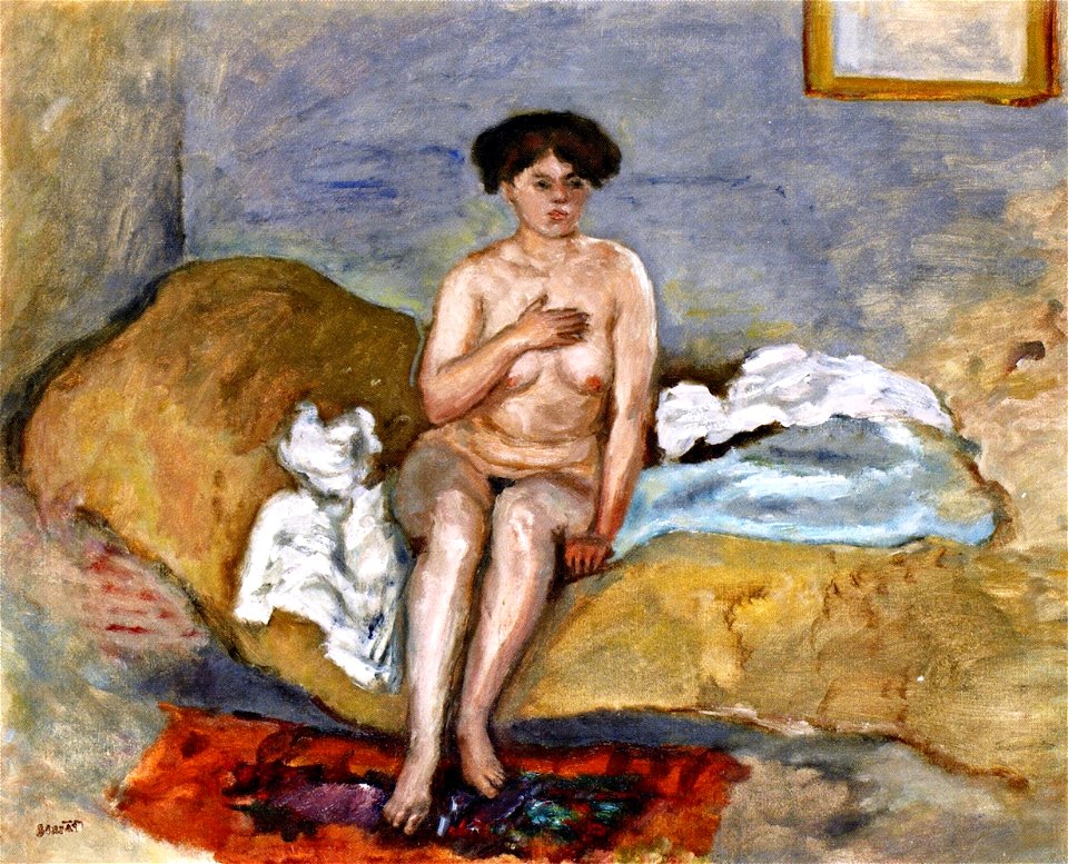 Pierre Bonnard Nude Woman Seated on a Sofa 1905