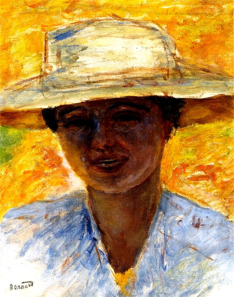 Pierre Bonnard Portrait of a Woman in a Large Hat