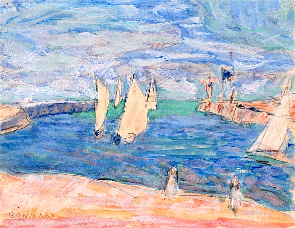 Pierre Bonnard Sailboats near the Jetty