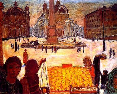 Pierre Bonnard The People's Square in Rome. Free illustration for personal and commercial use.