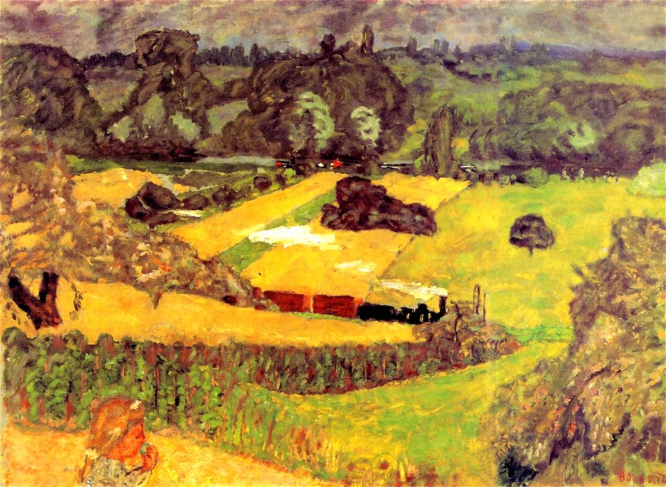 Pierre Bonnard Train and Barges