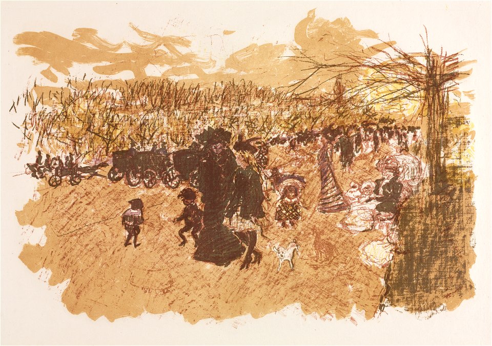 Pierre Bonnard (French, 1867-1947), Published by Ambroise Vollard, Printed by Auguste Clot - Some Aspects of Paris Life, Avenue du Bois de Boulogne - 1948.156.2 - Cleveland Museum of Art