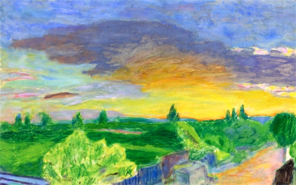 Pierre Bonnard Landscape with Sunset