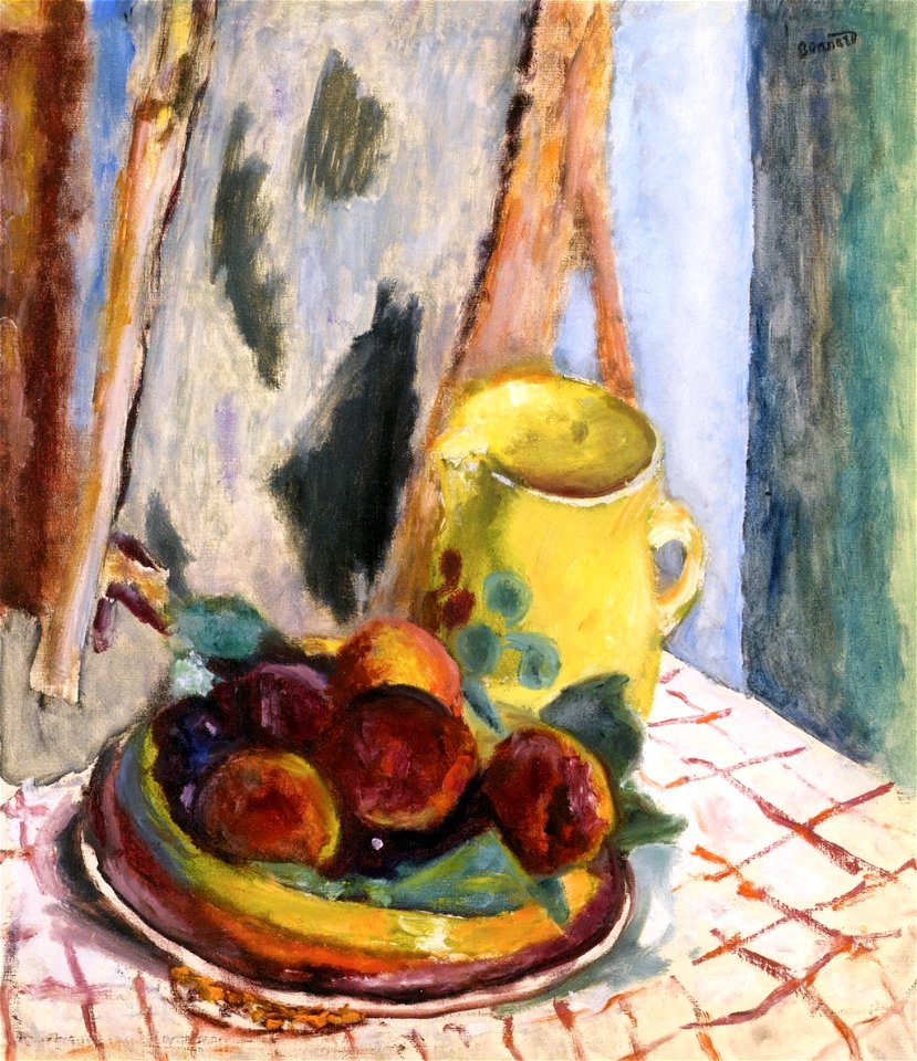 Pierre Bonnard Still Life with Peaches and Yellow Pot