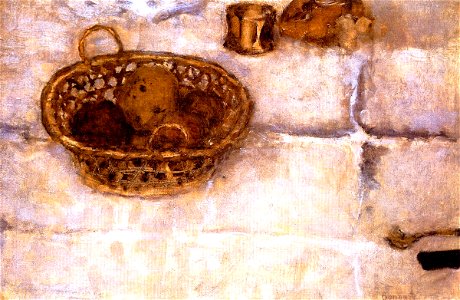 Pierre Bonnard Basket of Fruit on a Tablecloth 1895