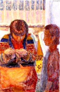 Pierre Bonnard The Lesson. Free illustration for personal and commercial use.