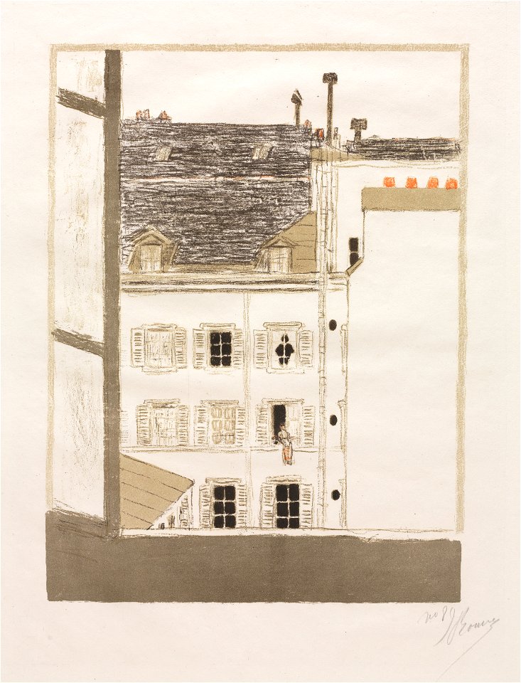 Pierre Bonnard (French, 1867-1947), Published by Ambroise Vollard, Printed by Auguste Clot - Some Aspects of Paris Life, Houses in a Courtyard - 1948.156.4 - Cleveland Museum of Art