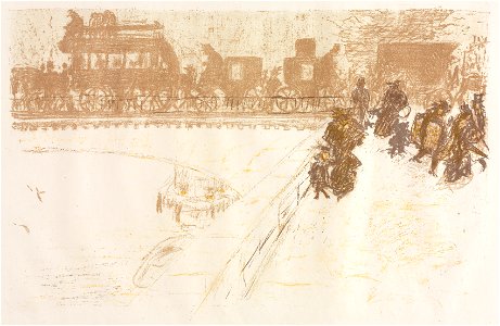 Pierre Bonnard (French, 1867-1947), Published by Ambroise Vollard, Printed by Auguste Clot - Some Aspects of Paris Life, Bridge - 1948.156.9 - Cleveland Museum of Art