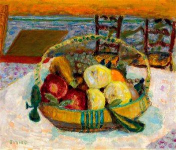 Pierre bonnard corbeille de fruits dans la salle a manger du cannet