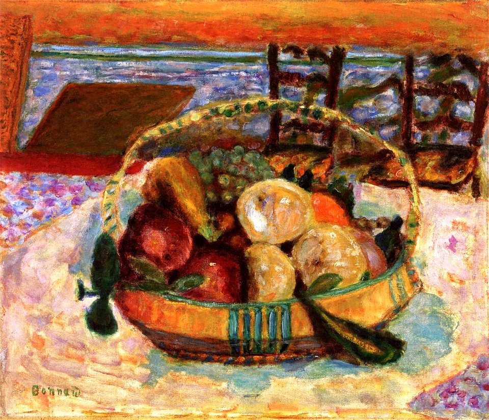 Pierre Bonnard Basket of Fruit in the Dining Room a Le Cannet
