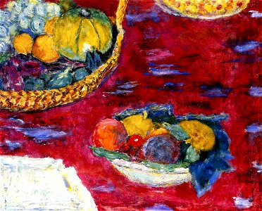 Pierre BonnardA Dish and a Basket of Fruit 1944