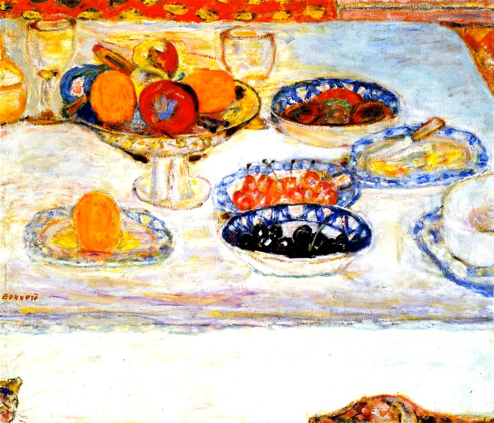 Pierre Bonnard Bowls and Plates of Fruit 1930