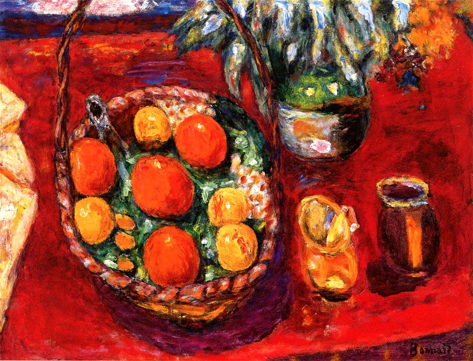 Pierre Bonnard Basket of Fruit. Oranges and Persimmons