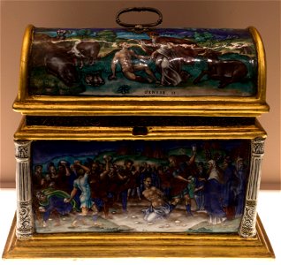 Pierre Courteys - Coffret - Scènes de l'Ancien Testament (émail peint sur cuivre, bois doré, Limoges, 1550-1560)