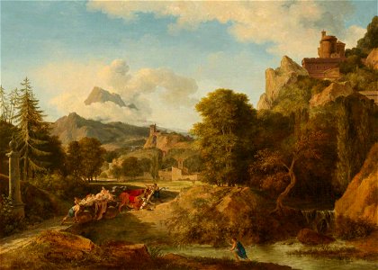 Pierre Henri de Valenciennes (1750-1819) - Mountainous Landscape, with Oxen Panicking whilst Drawing a Cart - 765485 - National Trust