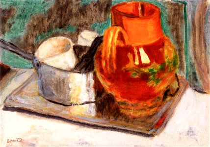 Pierre Bonnard Still LIfe with Orange Pitcher. Free illustration for personal and commercial use.