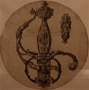 Pierre II Woeiriot de Bouzey - Poignée d'épée au guerrier armé (Burin, 1555)