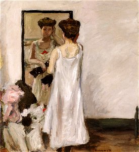 Pierre Bonnard Half Undressed in front of the Mirror