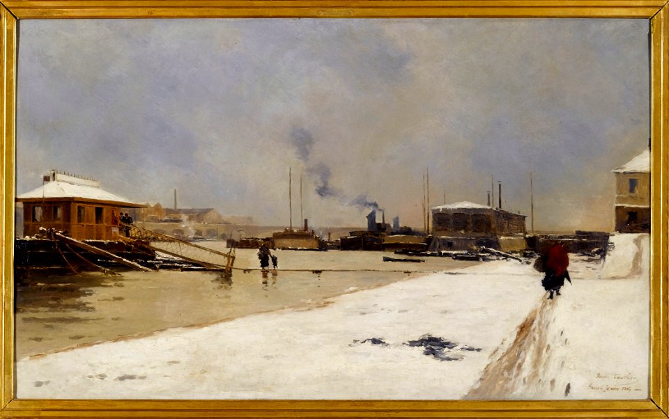 Pierre Vauthier - Le bas port du pont de Tolbiac, pendant la crue - P2339 - Musée Carnavalet