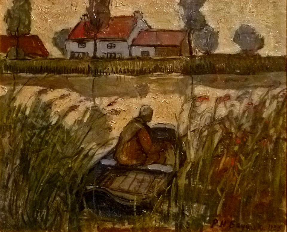 Pierre Henri Bayaux - Visser langs de vaart te Hoeke (1933)