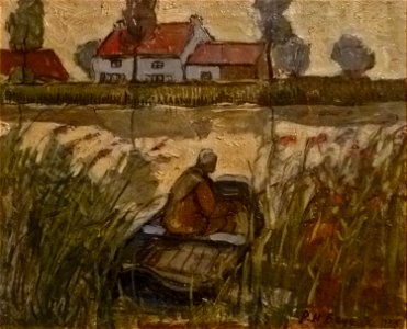 Pierre Henri Bayaux - Visser langs de vaart te Hoeke (1933)
