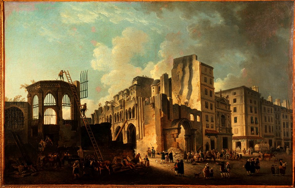 Pierre-Antoine Demachy - La démolition de l'église des Saints-Innocents, rue Saint-Denis - P2080 - Musée Carnavalet