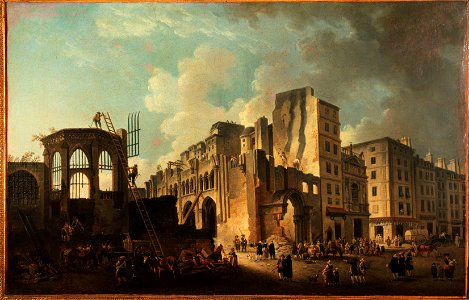 Pierre-Antoine Demachy - La démolition de l'église des Saints-Innocents, rue Saint-Denis - P2080 - Musée Carnavalet