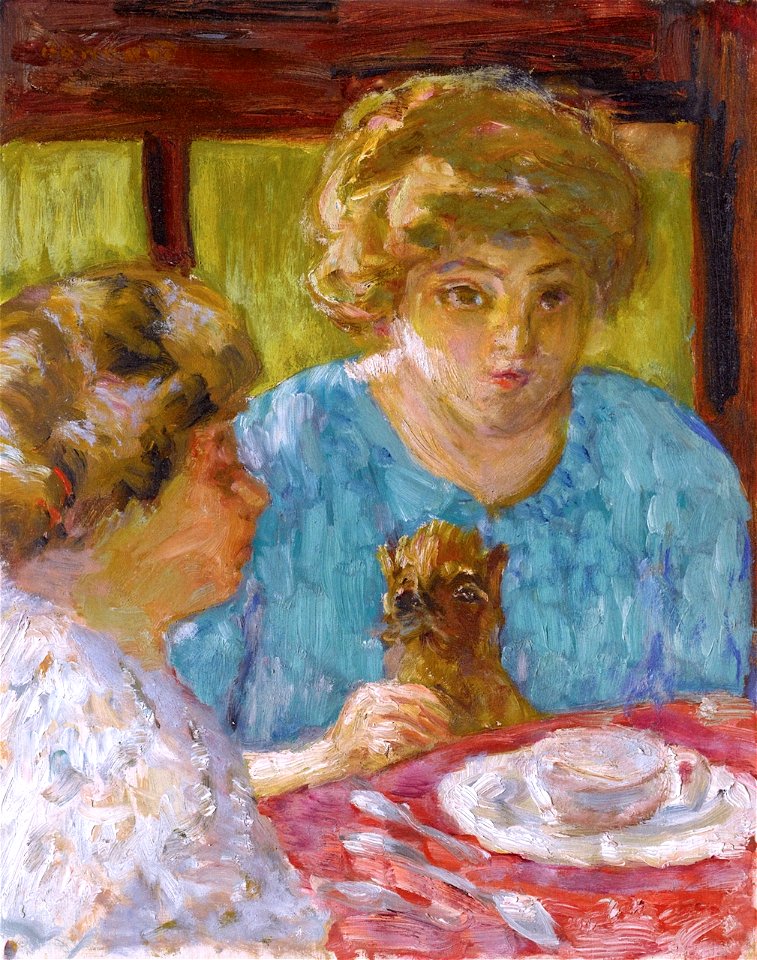Pierre Bonnard Two Women with Cat at the Table