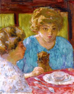 Pierre Bonnard Two Women with Cat at the Table