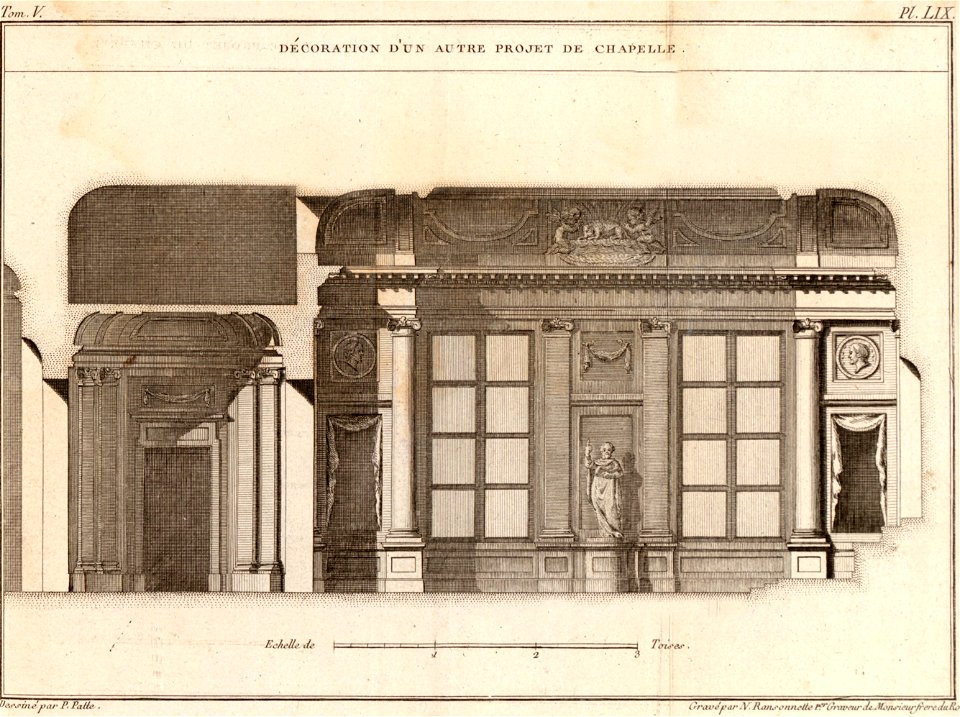 Pierre Nicolas Ransonnette - Blondel - Décoration d'un projet de chapelle- V-LIX
