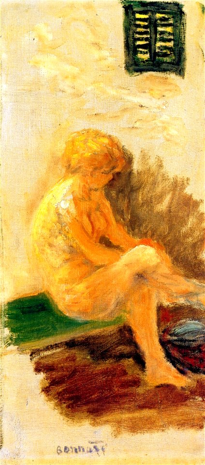Pierre Bonnard Woman Seated on a Bench in front of Closed Blinds