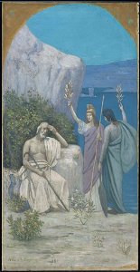 Pierre Cécile Puvis de Chavannes - Homer, Epic Poetry (reduction of a mural in Boston Public Library) - 23.506 - Museum of Fine Arts. Free illustration for personal and commercial use.