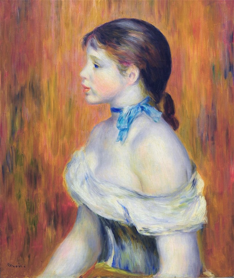 Pierre-Auguste Renoir - Jeune fille au ruban bleu
