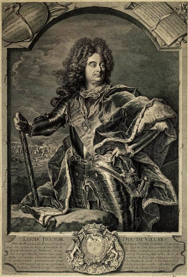 Pierre Drevet - Portrait of Louis Hector, Duc de Villars, Marshal of France - WGA6674