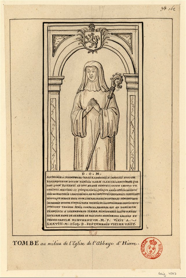 Pierre tombale d'Antoinette de Luxembourg-Ligny (original)
