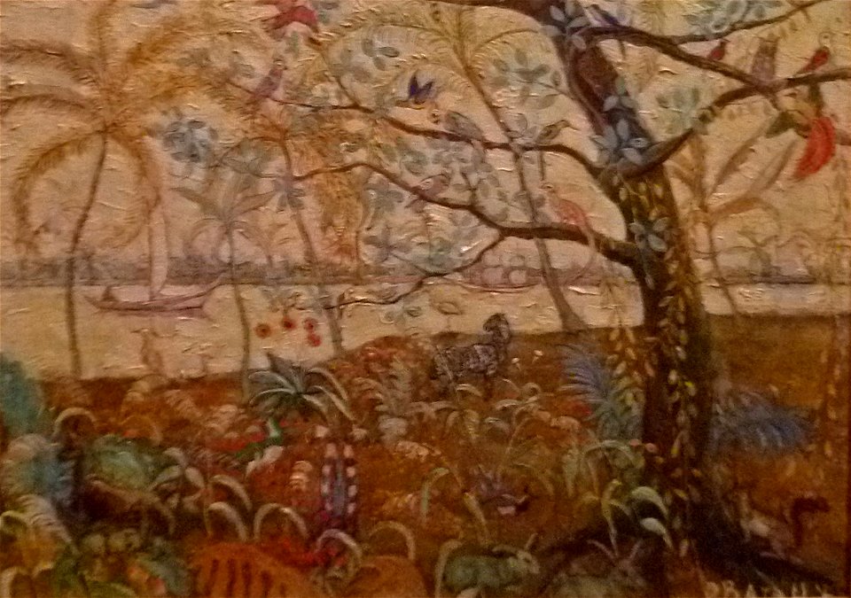 Pierre Henri Bayaux - Kleurrijk landschap met dieren