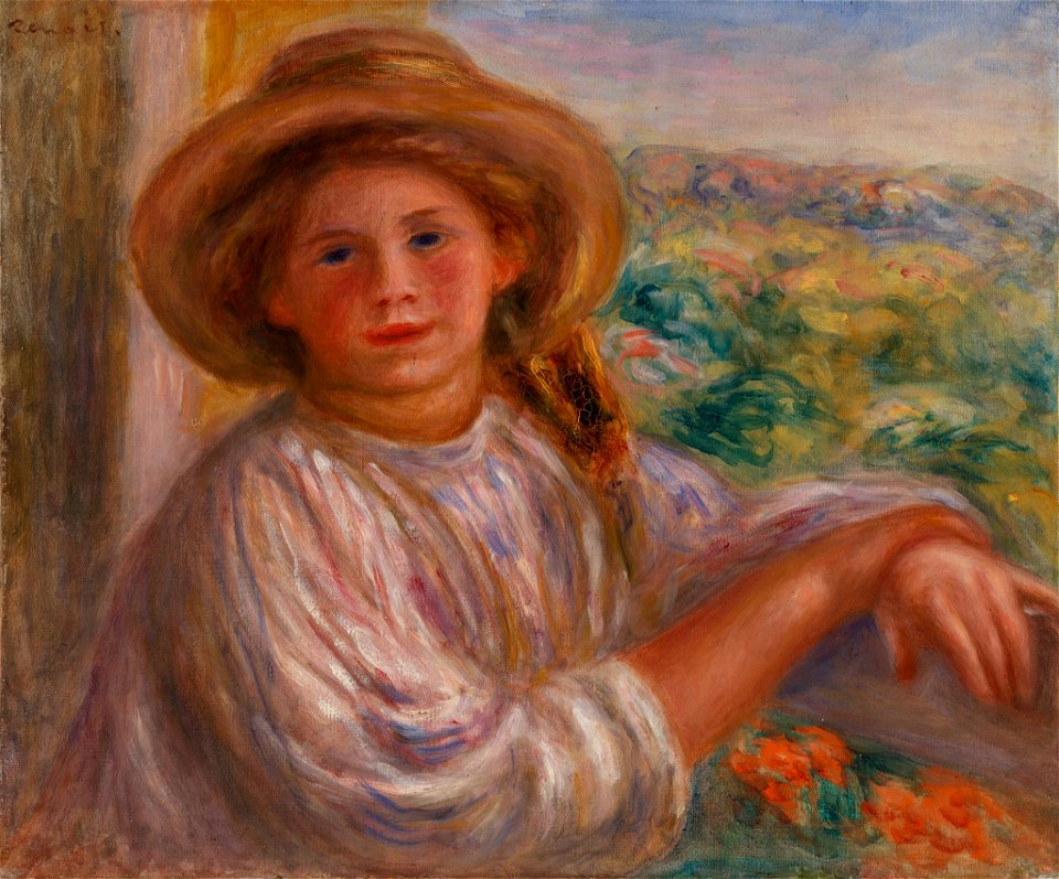 Pierre-Auguste Renoir - Girl on a Balcony, Cagnes (Jeune femme au balcon, Cagnes) - BF98 - Barnes Foundation