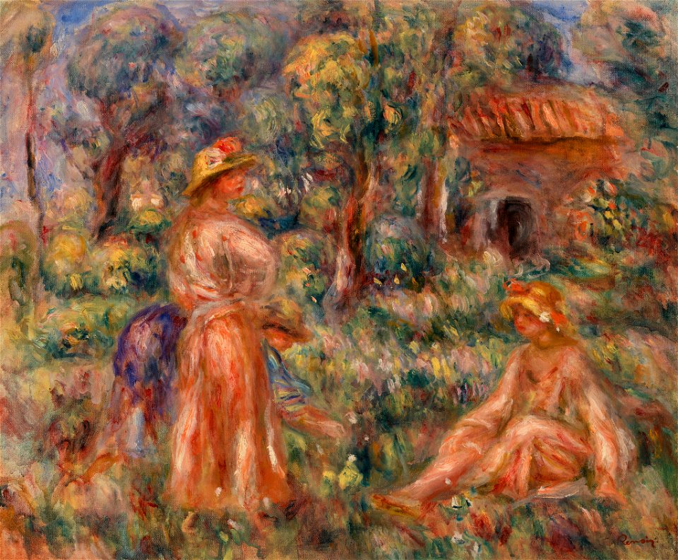 Pierre-Auguste Renoir - Girls in a Landscape (Jeunes filles dans un paysage) - BF931 - Barnes Foundation