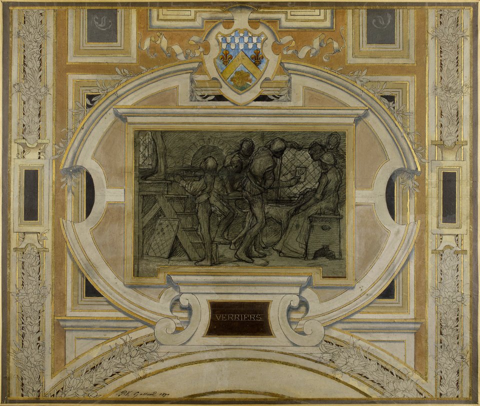 Pierre Victor Galland - Esquisse pour la galerie des Métiers de l'Hôtel de Ville , Verriers - PPP4442 - Musée des Beaux-Arts de la ville de Paris