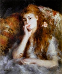 Pierre-Auguste Renoir - Jeune Femme assise (La Pensée). Free illustration for personal and commercial use.