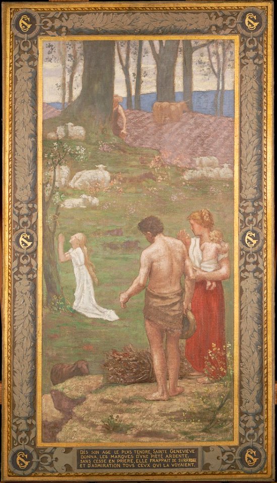 Pierre Puvis de Chavannes - Saint Genevieve as a Child at Prayer - 1942.188 - Fogg Museum