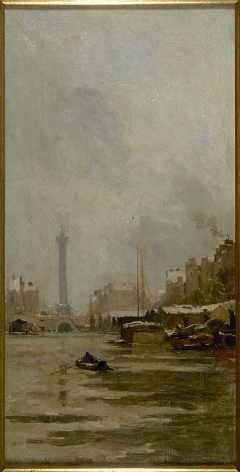 Pierre Vauthier - Esquisse pour le salon des Sciences de l'Hôtel de Ville , Le bassin de l'Arsenal - PPP4292 - Musée des Beaux-Arts de la ville de Paris