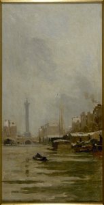 Pierre Vauthier - Esquisse pour le salon des Sciences de l'Hôtel de Ville , Le bassin de l'Arsenal - PPP4292 - Musée des Beaux-Arts de la ville de Paris