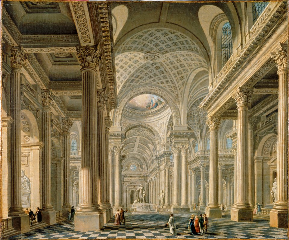 Pierre-Antoine Demachy - Intérieur de l'église de la Madeleine d'après le projet de Contant d'Ivry - P85 - Musée Carnavalet
