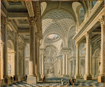Pierre-Antoine Demachy - Intérieur de l'église de la Madeleine d'après le projet de Contant d'Ivry - P85 - Musée Carnavalet