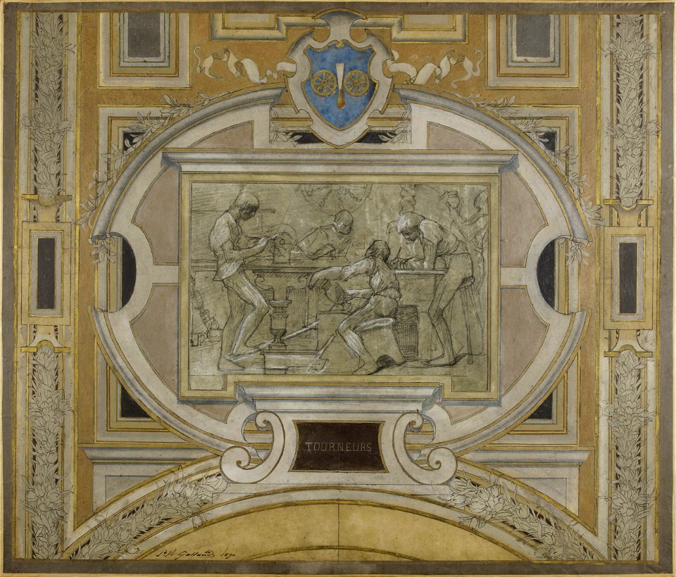 Pierre Victor Galland - Esquisse pour la galerie des Métiers de l'Hôtel de Ville , Tourneurs - PPP4447 - Musée des Beaux-Arts de la ville de Paris