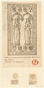 Pierre tombale de Catherine de Saulx-Tavannes et sa nièce Gabrielle de Saulx-Tavannes (original)