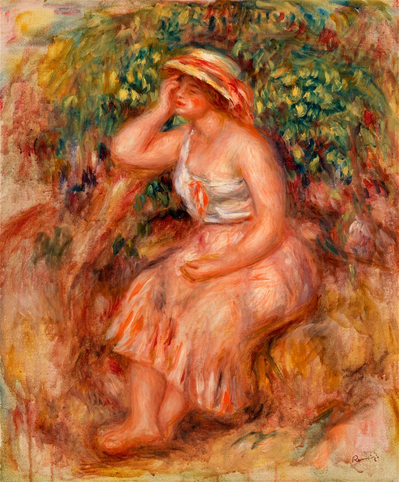 Pierre-Auguste Renoir - Woman Daydreaming (Rêveuse) - BF139 - Barnes Foundation